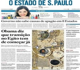 Read today's O Estado de S. Paulo Epaper epaper