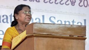 President Droupadi Murmu addressing an event during her West Bengal visit